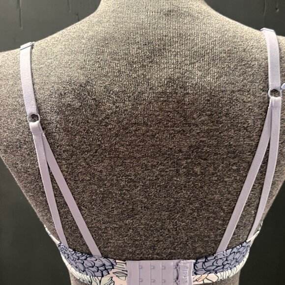 Kindly Yours Women 34D‎ Lavender Floral T-shirt Wireless Racerback Convert Bra - Picture 3 of 6
